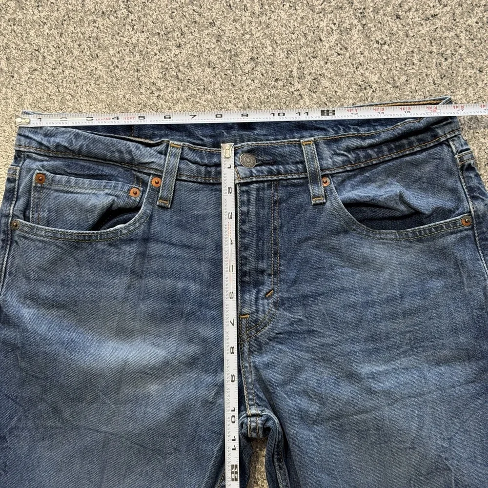Levis 527 Jeans Mens 34x32 Slim Fit Bootcut Cotton Denim Medium Wash Whiskers